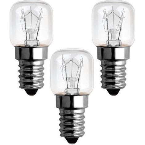 Lot de 3 ampoules 25 W E14 Petit culot à vis Pygmy pour micro-ondes/four 300° C (1/5)