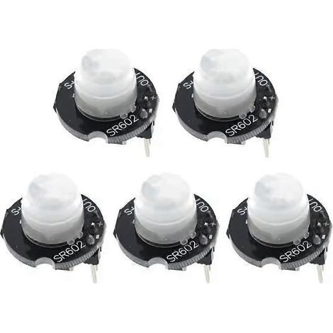 Kit de 5 mini-capteurs de mouvement SR602 - Capteurs infrarouges pyroélectriques (PIR) pour Arduino DIY (1/5)