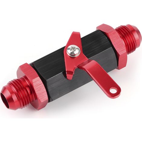 Valvola di intercettazione del carburante, valvola di intercettazione del carburante ad alto flusso per qualsiasi tubo flessibile del carburante AN10 per la sostituzione in auto (rosso).