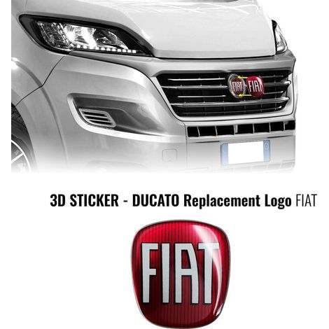 Adesivo Fiat 3D Ricambio Logo per Ducato - Confezione: ANTERIORE + POSTERIORE - Colore: COLOR