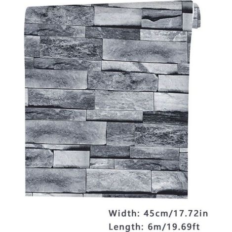Papier Peint Auto-adhésif 6m Vintage Papier Peint Brique Peler et Coller 3D Autocollant Mural pour la Maison Cuisine Restaurant (1/4)