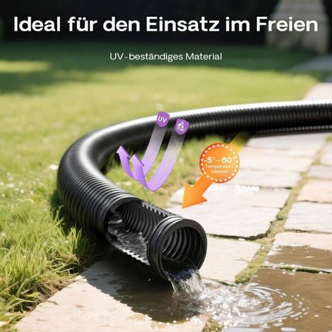 Tuyau d'aspiration 0,5m Ø25mm 1" 180g/m Spirale renforcée PVC souple sans pression arrosage irrigation jardinage évacuation refoulem (1/4)