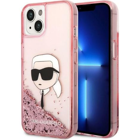 Karl Lagerfeld Liquid Glitter NFT Karl's Head - iPhone 14 Plus Hülle (Pink) (1/5)