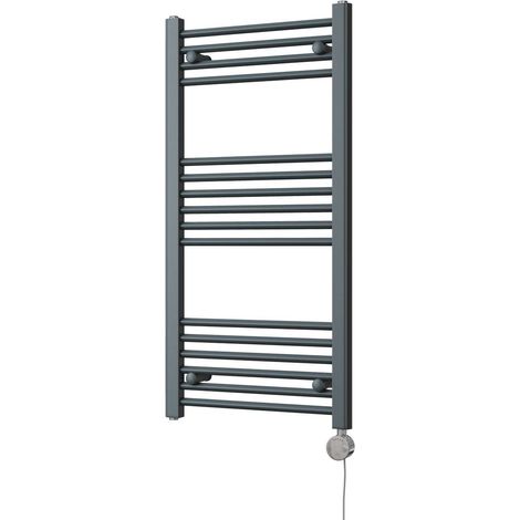 Zennor - Anthracite Electric Towel Rail H1000mm x W500mm Straight 400w Thermostatic (1/3)