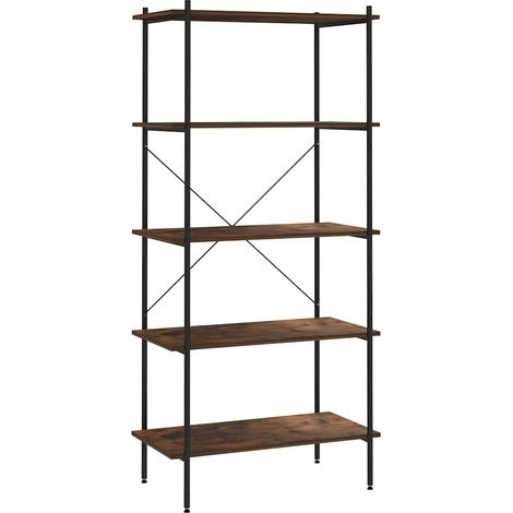 Maison Exclusive - Regal mit 5 Böden Schwarz und Natur 80x40x163 (1/5)
