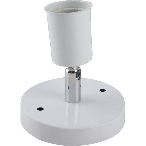 Douille E27 pour plafonnier ou applique murale moderne vintage, rotation à 180°, blanche (1/5)