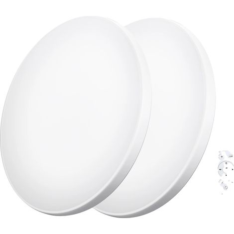 Lámparas de techo, control inteligente, brillo regulable, 2 unidades, ajustables, blancas (1/2)