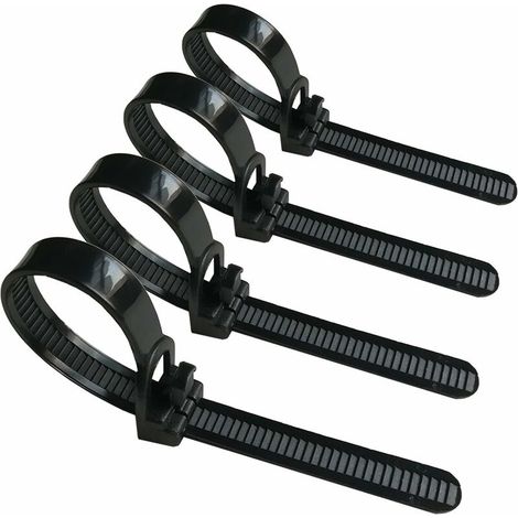 [Lot de 100] Attaches de Câble Réutilisables, Nylon Ultra Résistant Serre Câble Flexible Zip Cable Ties avec Slipknot(Noir),Seuçais (1/5)