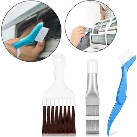 Lot de 3 brosses de nettoyage universelles pour climatiseur, évaporateur et radiateur. (1/4)