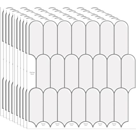 Lot de 10 autocollants 3D pour carrelage mural plus épais - 30 x 30 cm - En PVC - Pour crédence de cuisine - Plume - Décoration pour salle de bain, (1/5)
