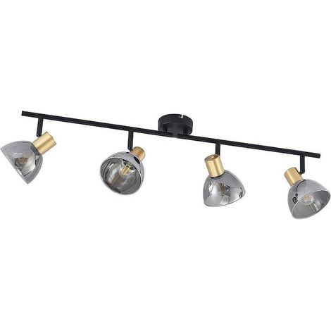 [GEBRAUCHT] B-Ware Lindby Aniol Deckenstrahler Vierflammig Glas Grau Schwarz Deckenlampe Lampe E14