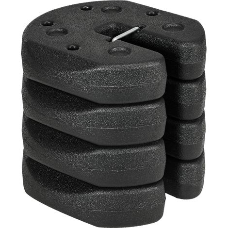 Lot de 4 poids de lestage circulaire pour tonnelle barnum tente avec broches de renforcement et corde de transport HDPE