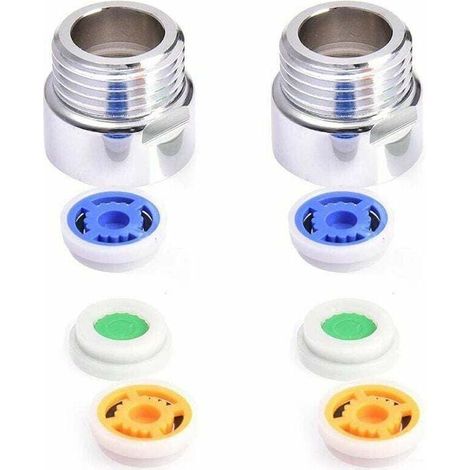 Reductor de ducha de 2 piezas, XU, limitador de caudal de ducha, reductor de caudal ajustable para cocina, comedor y baño - KZQ (1/4)