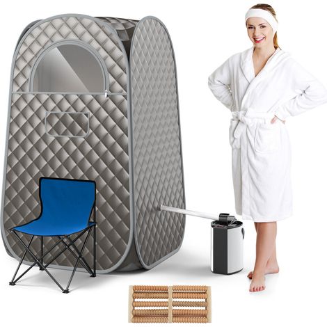 COSTWAY Portable Home Sauna Full Body Steam Sauna Tent with 3L Steam Generator (1/5)