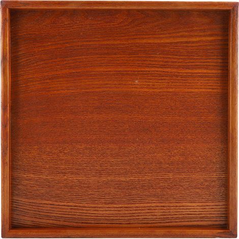 Plateau carré en bois massif pour service de thé, café, sushi et snacks, idéal pour café et restaurant (30x30 cm) (1/5)