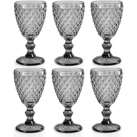 SET 6 CALICI DIAMANTE DA 260 CC IN COLORE GRIGIO (1/2)