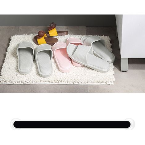 Porte-chaussons à ventouses sans clous, porte-serviettes sans perçage, support de rangement à ventouses pour couvercles de casseroles, étagère à chaussures extensible, noir (1/5)