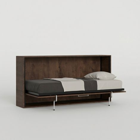 Cama abatible horizontal, colchón 85x185cm en madera de nogal Kando MNC (1/5)