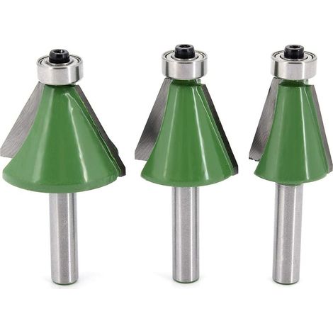 3Pcs 8mm tige Fraise à chanfreiner et chanfreiner, 15 degrés 22.5 degrés 30 degrés Jeu de bits de chanfrein et de chanfrein Fraise à bois Outil de menuiserie (1/5)