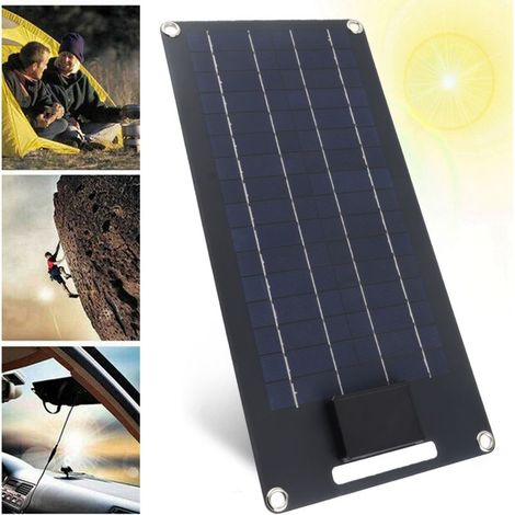 50W monokristallines schwarzes Solarpanel 12V Autobatterieladegerät mit Dual-USB-Regler für Handys (1/5)