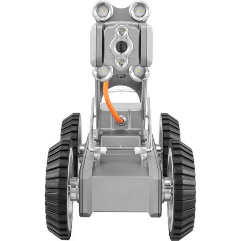Mophorn Robot per Ispezione di Condotte Fognarie Industriali, Telecamera Idraulica Anteriore e Posteriore da 2 MP, Tablet Touchscreen, IP68, Luci Integrate e Contatore di Distanza, Cavo da 120 m