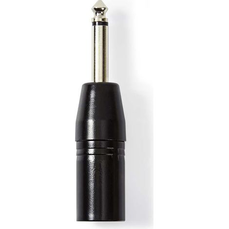 Adaptador xlr xlr macho de 3 pines macho de 635 mm niquelado recto metales negro 1 pc bolsa de plastico