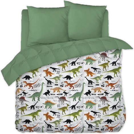 MEZO - Couette Imprimée Motifs Dinosaures 240x220 cm + 2 Taies d'oreiller 60x60 cm (1/2)