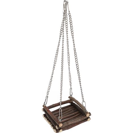 Hamac balançoire en bois pour hamster, jouet pour petits animaux, accessoires pour cage, fournitures dentaires (1/5)