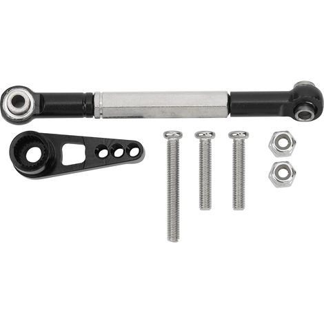 Kit de liaison de direction 1:12 en alliage d'aluminium, tige de traction pour voiture RC MN86K, accessoire noir (1/5)
