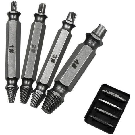 Set di estrattori per viti danneggiate, dischi a doppia estremità, kit di utensili manuali per una facile rimozione (1/5)