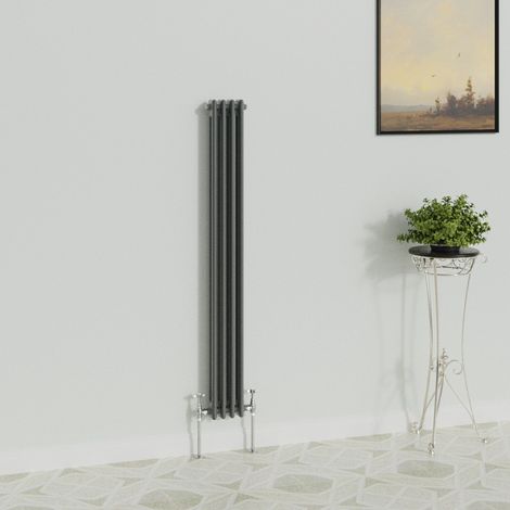 WarmeHaus Traditional Radiator Anthracite 2 Column 1500x200mm (1/5)