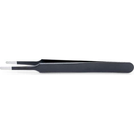 Pince à épiler antistatique ESD 13 Revêtement de 125 mm de longueur droite arrondis, pze13 (1/5)