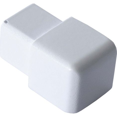 Dalsys Embout pour rail de carrelage, profilé carré en aluminium (anodisé), profilé de carrelage - Blanc 12,5mm, 1 pièce