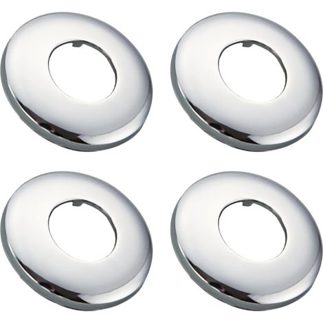 Stainless Steel Shower Mixer Tap Rosette (3/4) Ø 27mm x Ø 75mm x height 15mm 4pcs, Tap Rosette, Trim For Wall Shower Tap (4, 75x15mm Silver) (1/5)