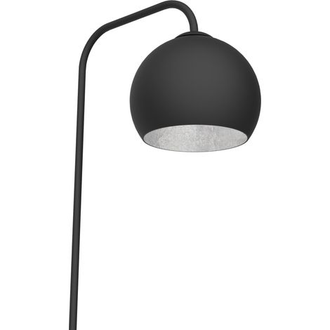 LUMICOM  JOE Piantana, 1X E27, max 42W, metallo, nero opaco/foglia argento, D.25cm H.170cm