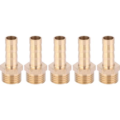 Lot de 5 raccords filetés mâles G1/4 en laiton pour tuyauterie gaz/liquide, 8 mm