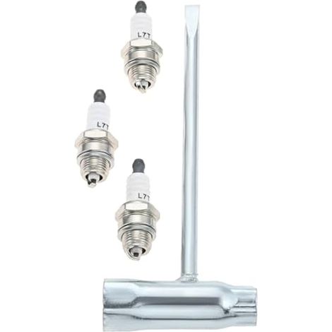3 bougies BPMR7A L7T + 1 clé 13mm/19mm pour tronçonneuse 2 temps, compatible Stihl, Husqvarna, MS170, MS180, 021, 023, 024, 025, 026, moteurs de tronçonneuse et tondeuse