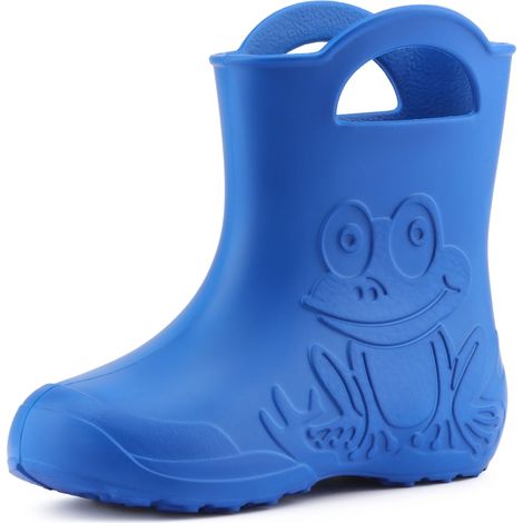 Ladeheid EVA federleichte Kinder Gummistiefel für Jungen und Mädchen Regenschuhe Bequeme und wasserdichte Regenstiefel Kinder LA-CA-01 (Blau, 24/25