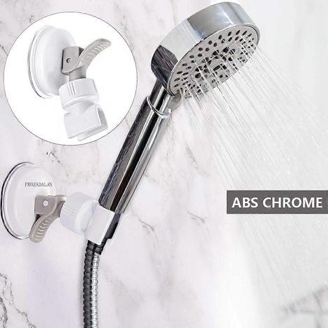 Support de pommeau de douche à main remplaçable, support de pommeau de douche à ventouse rotatif, grand support de pommeau de douche à ventouse (blanc), 2024 Ping (1/4)