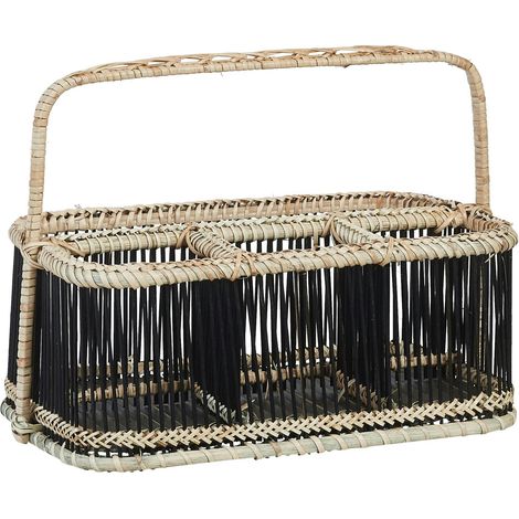 Panier rectangle compartimenté noir à anse
