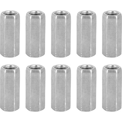 10pcs M8 Long Rod Nut Hex Hexagonal Sleeve Nut Standoff Threaded Fasteners (M830)