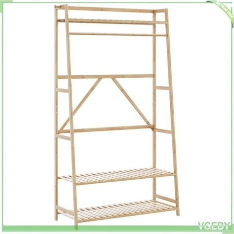 Porte-vêtement - FAFEISY - 4008925 - Bambou - 110x40x180 cm - Résistant à l'eau (1/5)