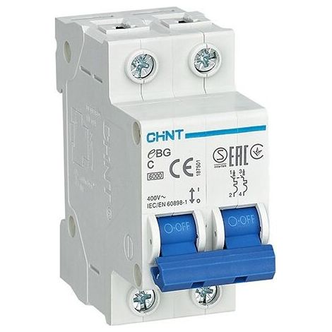 Disjoncteur résidentiel bipolaire Chint Electric 6kA EBG-2 16A - Disjoncteur résidentiel bipolaire Chint Electric 6kA EBG-2 16A (1/2)