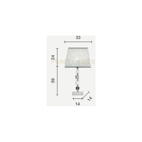 LUME/G LIVIA LUME 1 LUCE OTTANIO- TRASPARENTE E CROMO ATTACCO E27 CON PARALUME L.33CM
