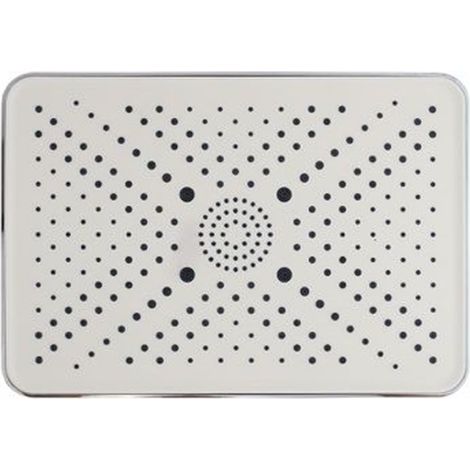 TRADE SHOP - Soffione Doccia Bagno Rettangolare Ugelli Fori Miscelatore 32x22cm Abs Cromato 87538 -
