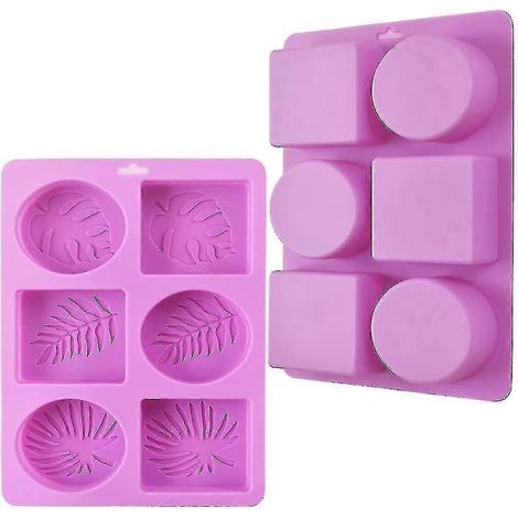 Moules à savon rectangulaires et ovales en silicone à motifs de feuilles, lot de 2 (1/5)
