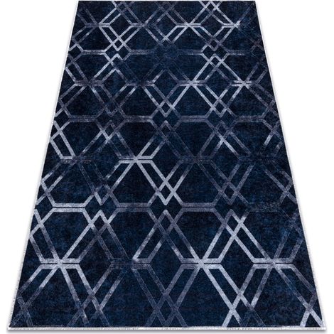 Tappeto lavabile MIRO 51805.802 Geometrico, reticolo antiscivolo - blu blue 160x220 cm