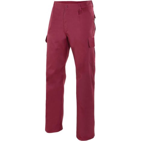 Pantalón industrial con costura de seguridad y bolsillos de parche VELILLA Serie 345 64 Granate