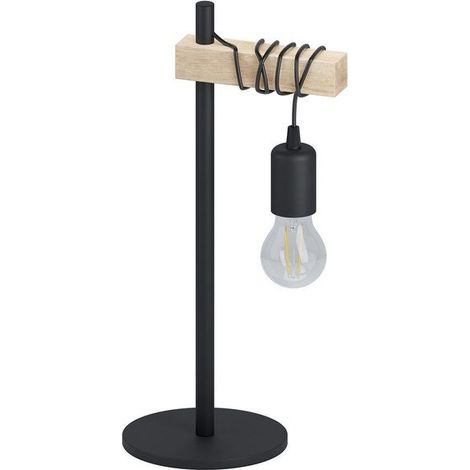 Lampada, E27 max 60W industriale metallo nero collegato, EGLO Townshend EGLO