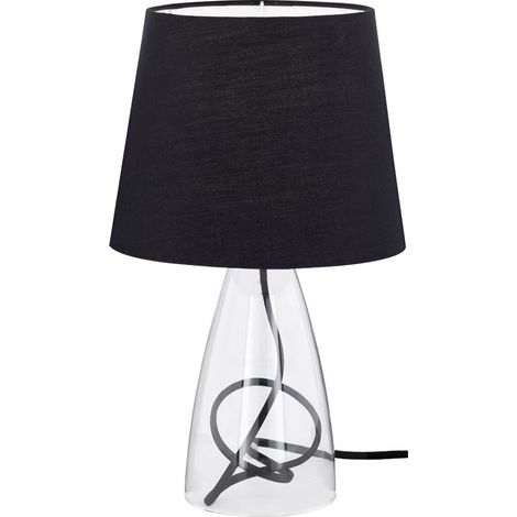 Tisch Lese Büro Lampe Leuchte Textil Schirm schwarz Action 800801100000